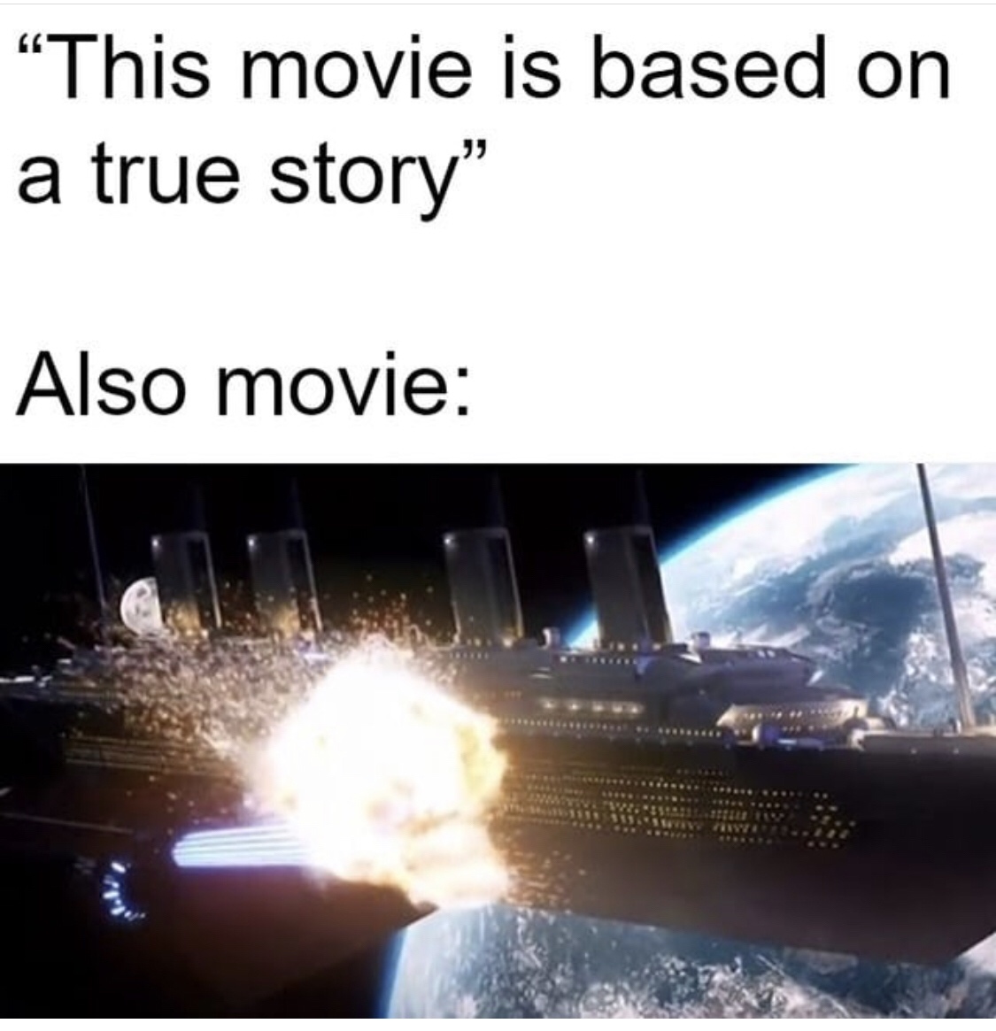 titanic spaceship - This movie is based on a true story" Also movie
