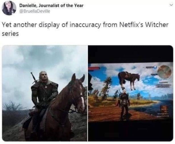 witcher memes - Danielle, Journalist of the Year Deville Yet another display of inaccuracy from Netflix's Witcher series