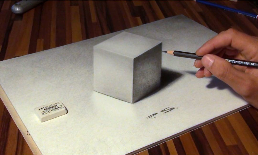 realistic cube drawing - Wry Design 669 08