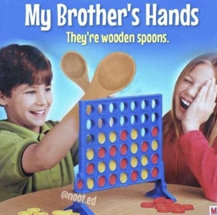connect four blank template - My Brother's Hands They're wooden spoons. .ed
