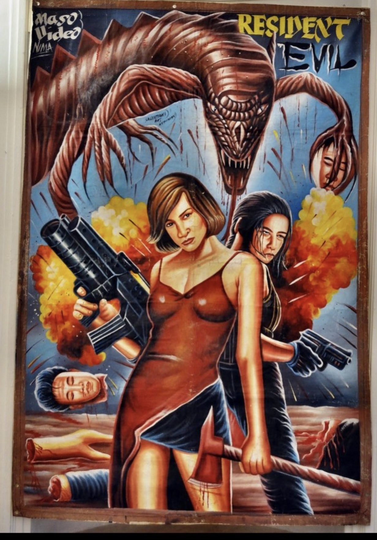 ghana hand painted movie posters - Alas Video Resident Evil