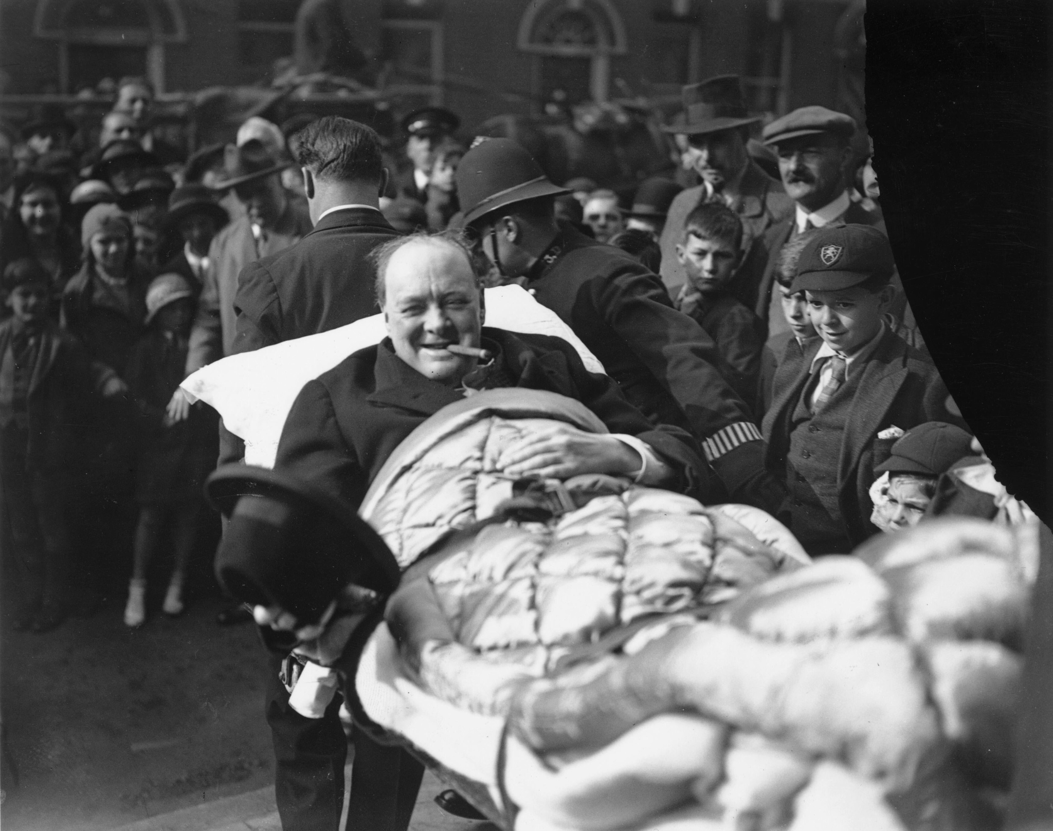 Winston Churchill after getting hit by a car in New York.