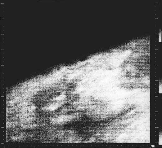 First fly by picture of Mars made by Mariner 4 in 1964.
