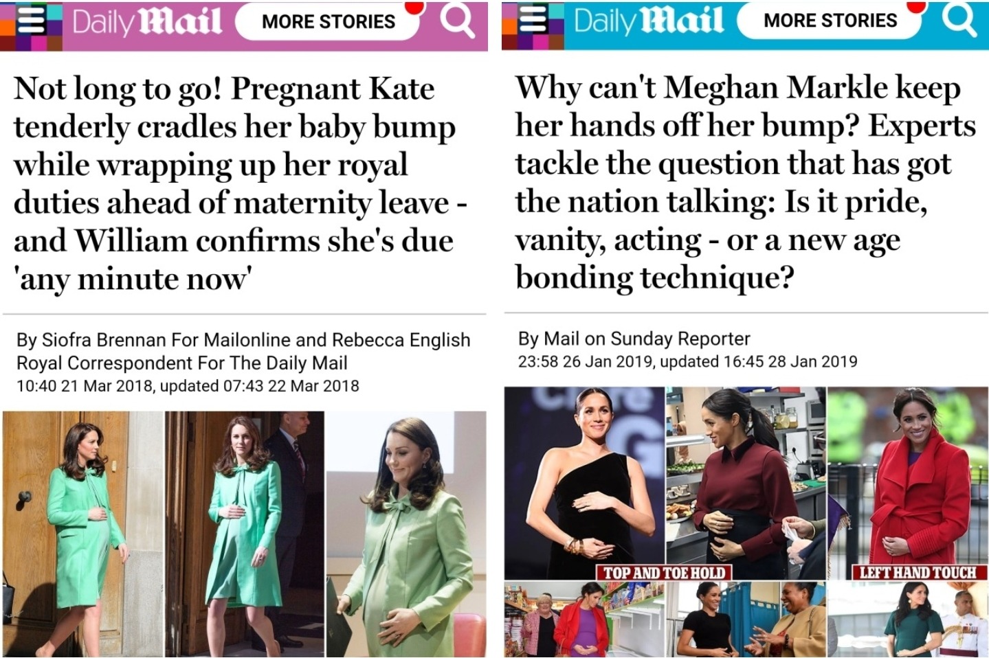 clothing - E Daily Mail More Stories Q E Daily Mail More Stories Q Not long to go! Pregnant Kate tenderly cradles her baby bump while wrapping up her royal duties ahead of maternity leave and William confirms she's due 'any minute now' Why can't Meghan Ma
