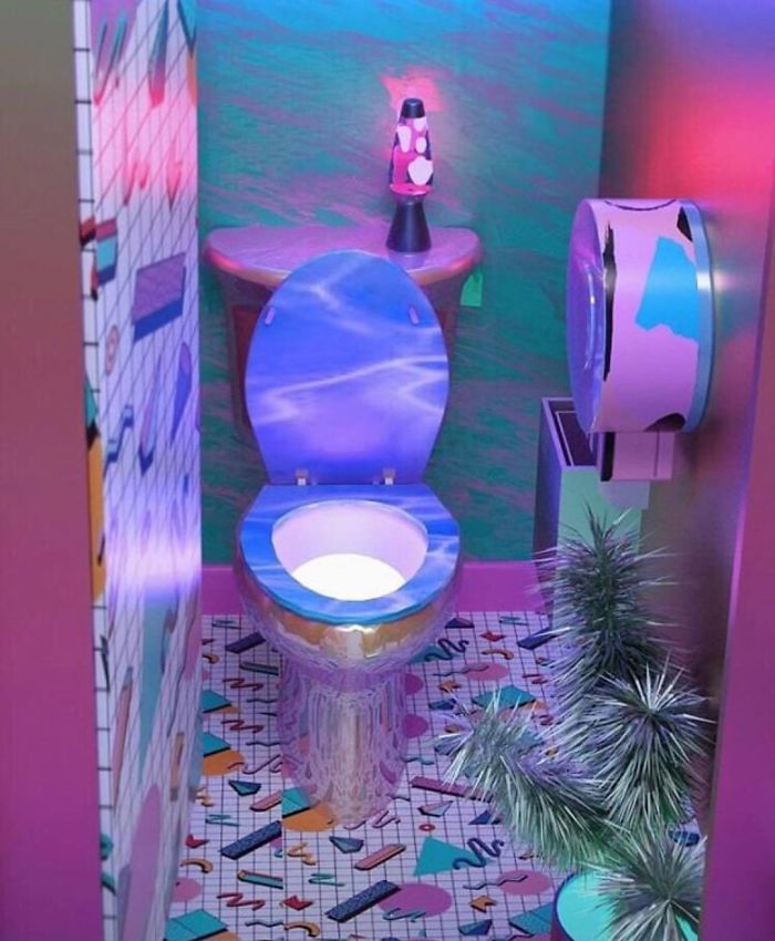 vaporwave bathroom