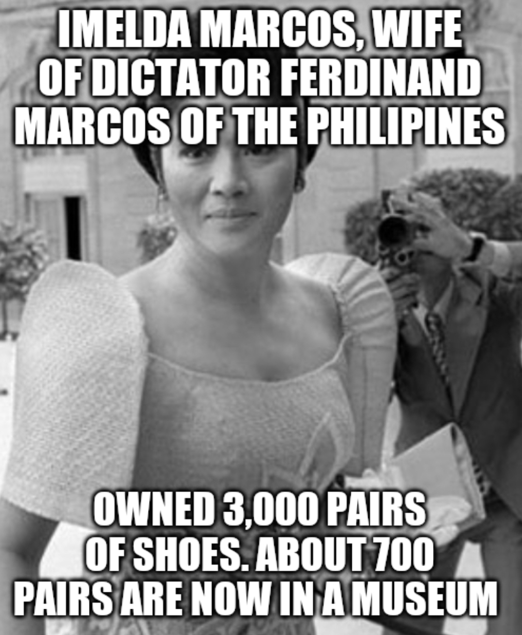 photo caption - Imelda Marcos, Wife Of Dictator Ferdinand Marcos Of The Philipines Owned 3,000 Pairs Of Shoes. About 700 Pairs Are Now In A Museum