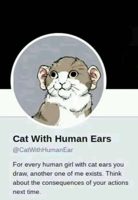 cat with human ears - Cat With Human Ears HumanEar For every human girl with cat ears you draw, another one of me exists. Think about the consequences of your actions next time.