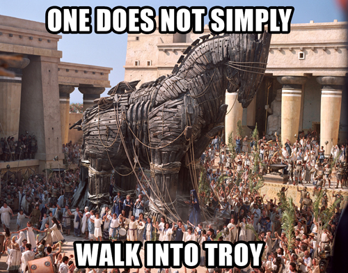 trojan war memes - One Does Not Simply Walkinto Troy