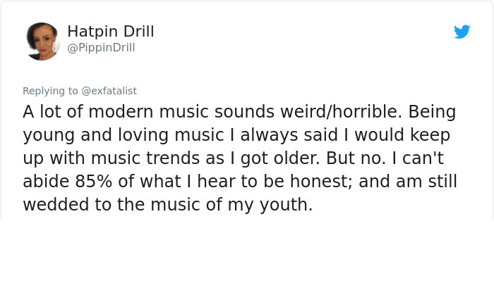 Sígueme - Hatpin Drill Drill A lot of modern music sounds weirdhorrible. Being young and loving music I always said I would keep up with music trends as I got older. But no. I can't abide 85% of what I hear to be honest; and am still wedded to the music o