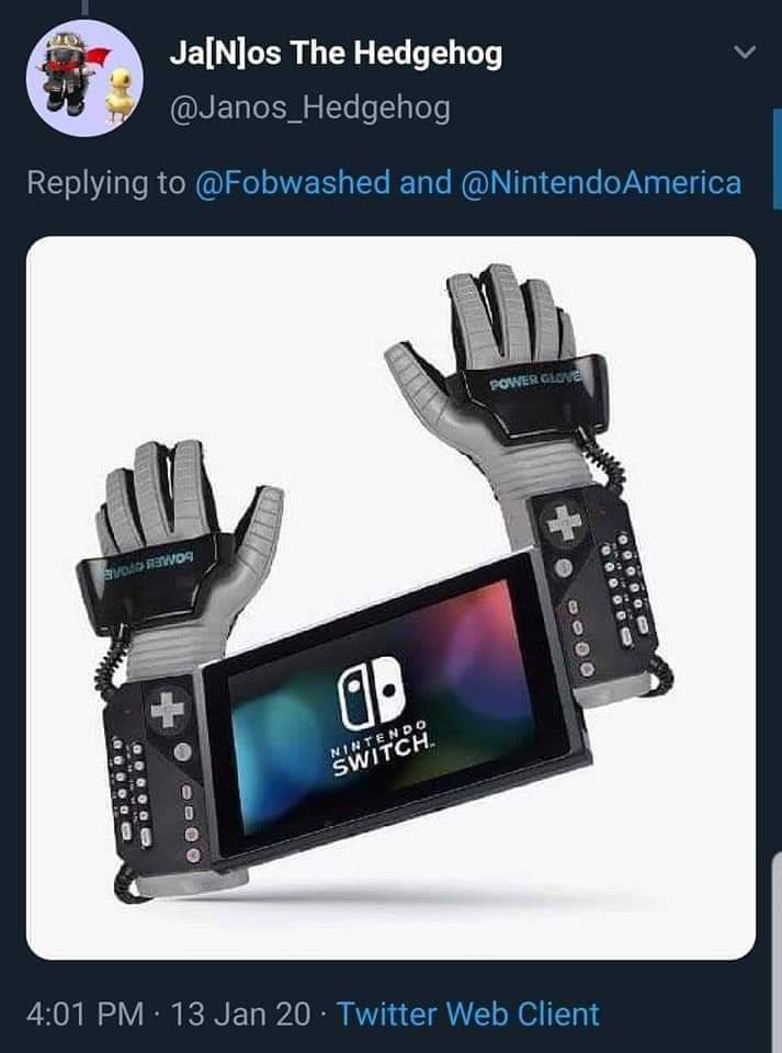 game cube power glove - JaNos The Hedgehog and America Power Glove 10. Svog co Nintendo Switch 13 Jan 20 Twitter Web Client