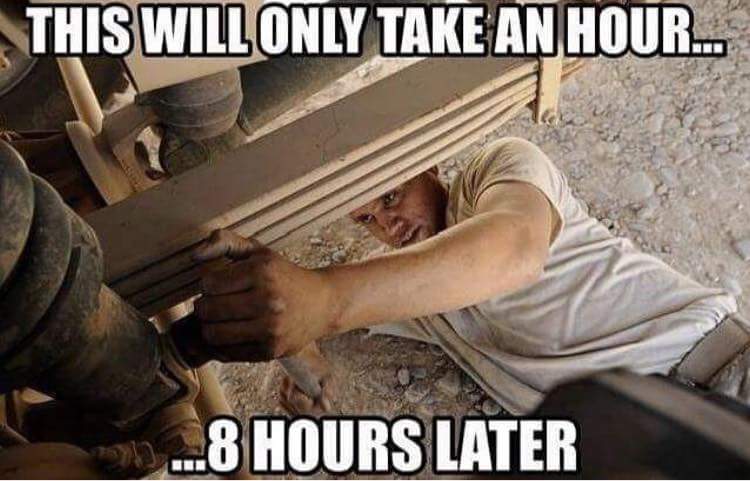 gearhead memes - This Will Only Take An Hour... ...8 Hours Later