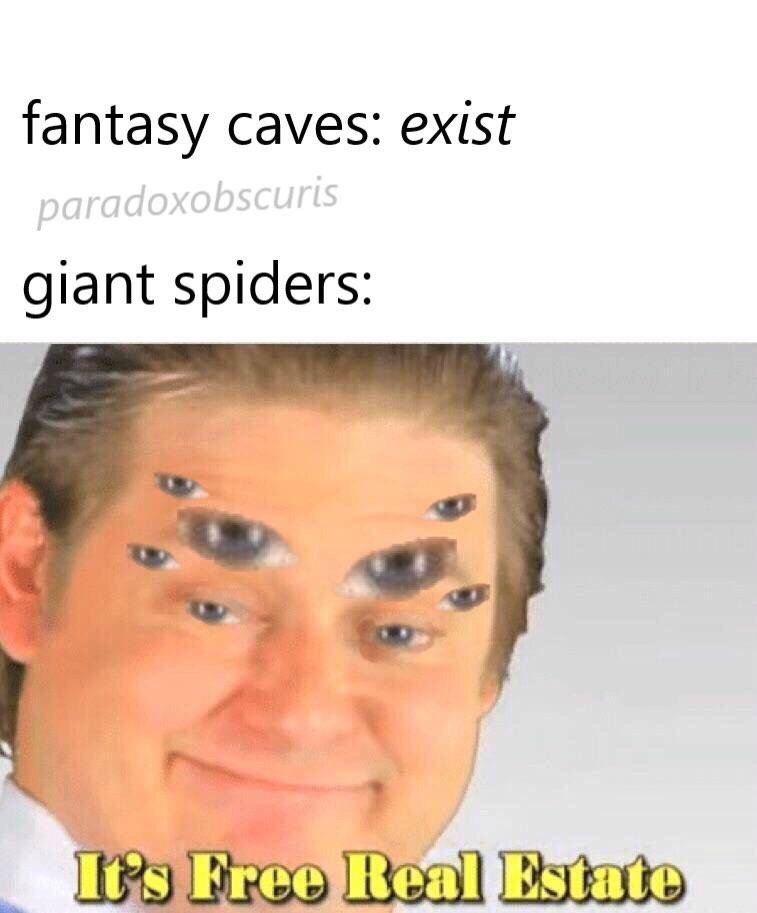 it's free real estate - fantasy caves exist paradoxobscuris giant spiders It's Free Real Estate