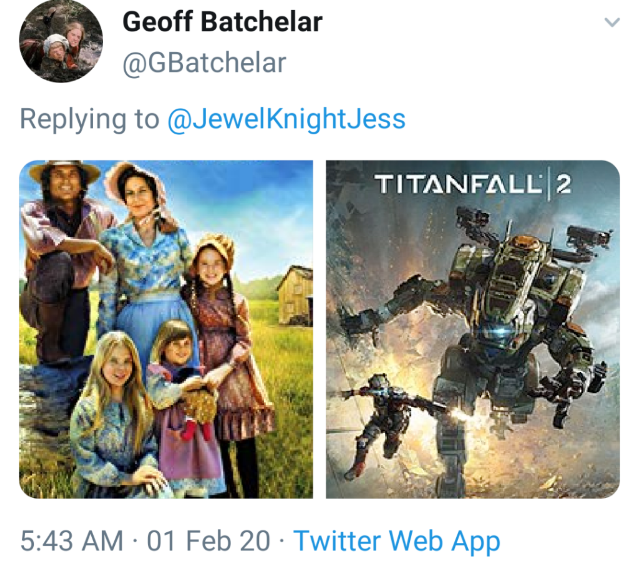 Geoff Batchelar Jess Titanfall 2 01 Feb 20 Twitter Web App