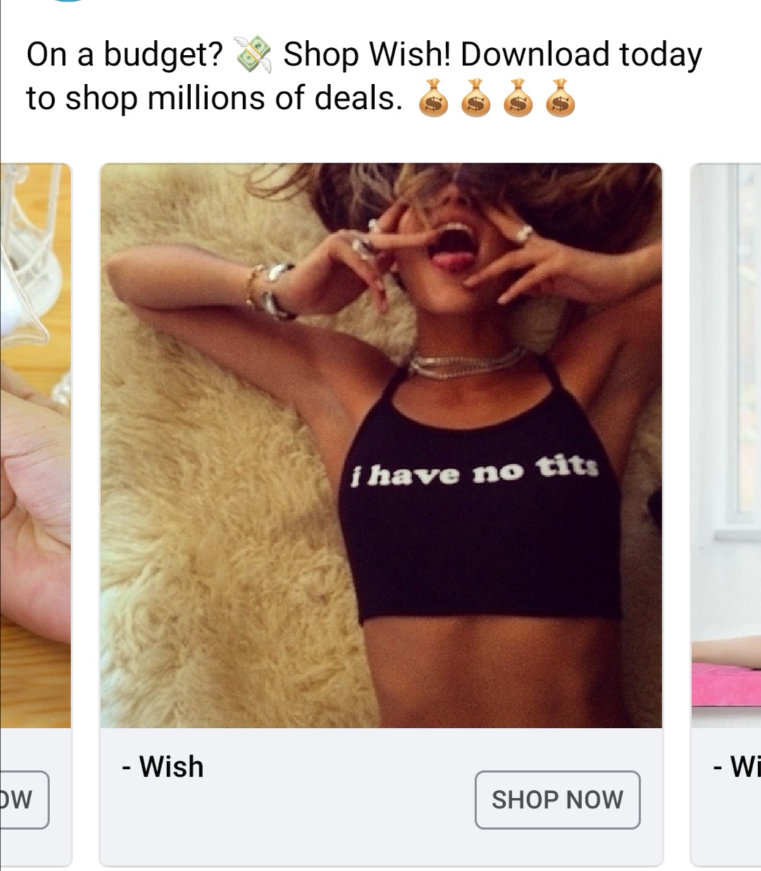 have no tits crop top - On a budget? Shop Wish! Download today to shop millions of deals. $ $ i have no tits Wish We Dw Shop Now