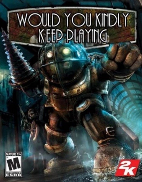 honest video game covers - bioshock 2007 - | Would You Kindly Keep Playing Mature 17