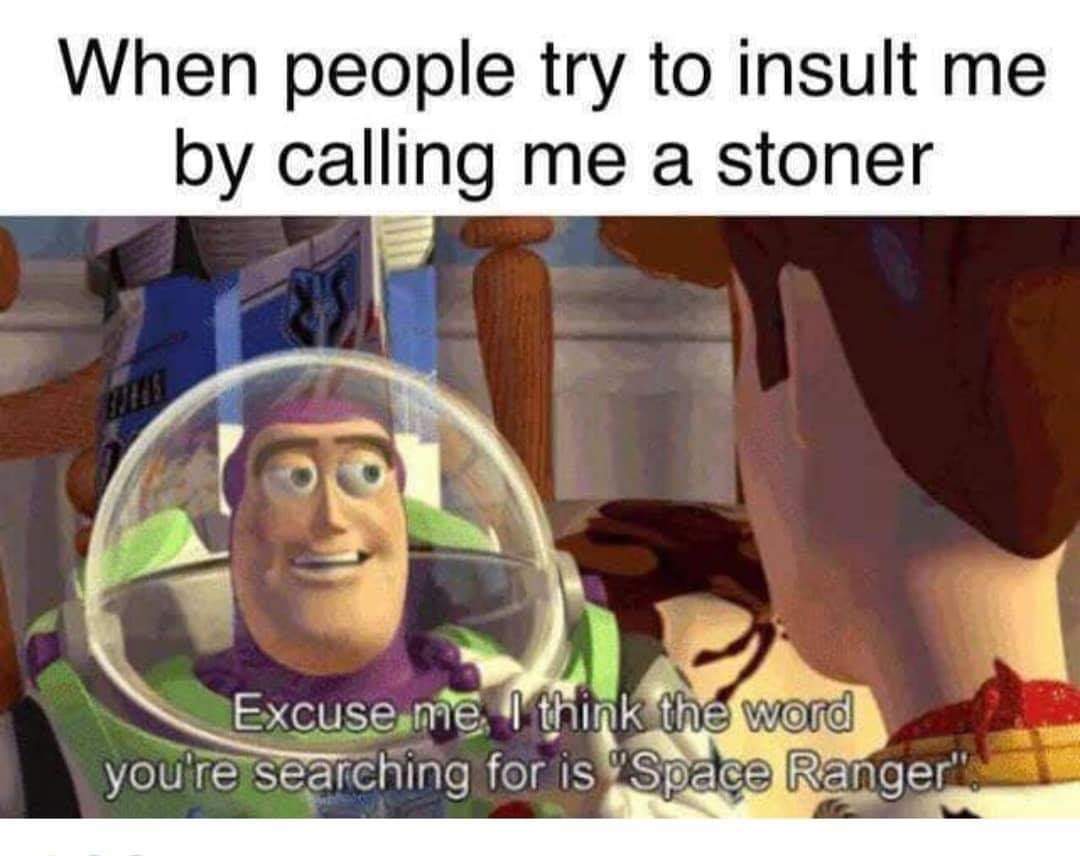 people try to insult me by calling me a stoner - When people try to insult me by calling me a stoner Excuse me, I think the word you're searching for is Space Ranger".