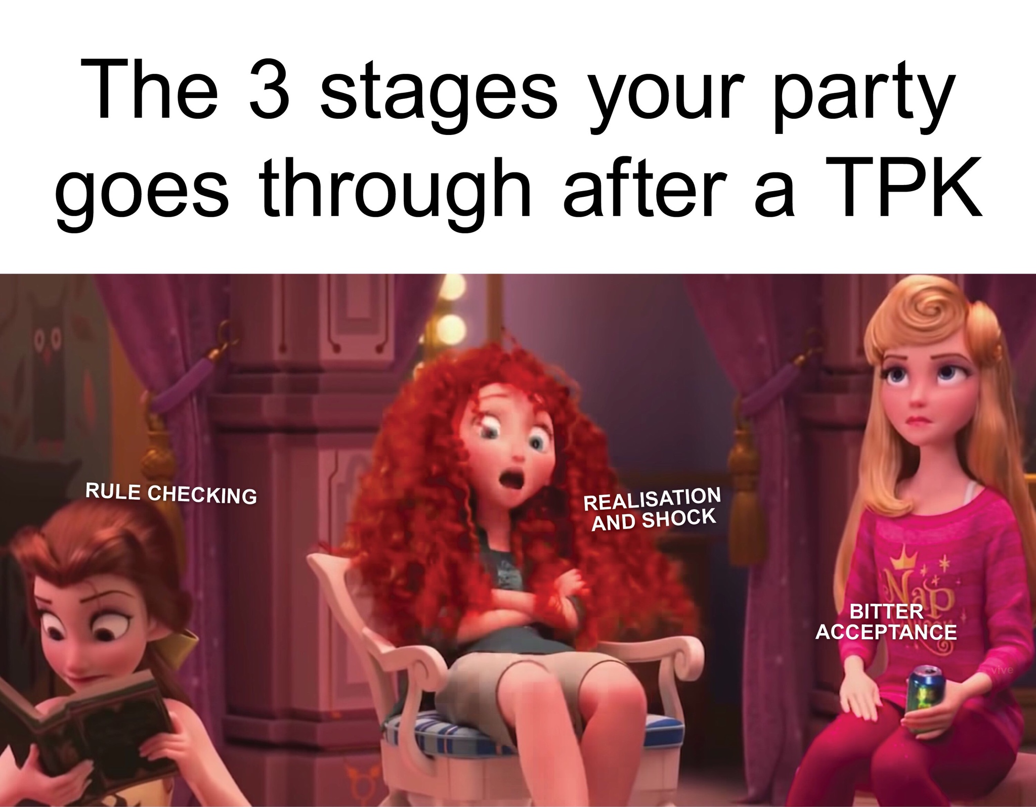 barbie - The 3 stages your party goes through after a Tpk Rule Checking Realisation And Shock Bitter Acceptance