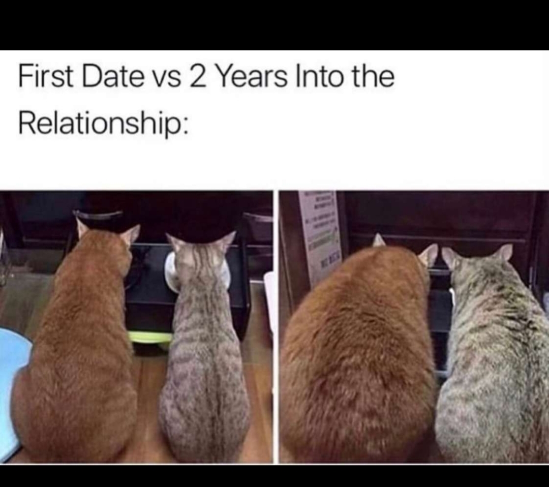 vs 2 years into a relationship - First Date vs 2 Years Into the Relationship
