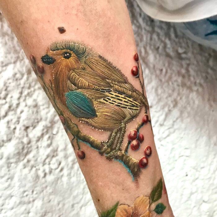 Embroidery Tattoos Turn Out To Be A Real Thing And They're Looking Cool