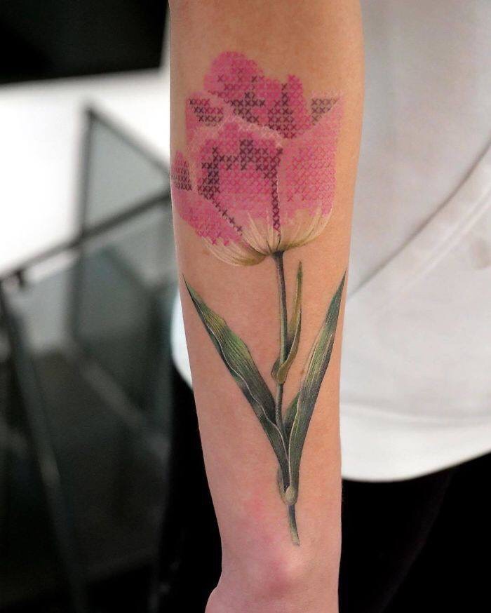 Embroidery Tattoos Turn Out To Be A Real Thing And They're Looking Cool