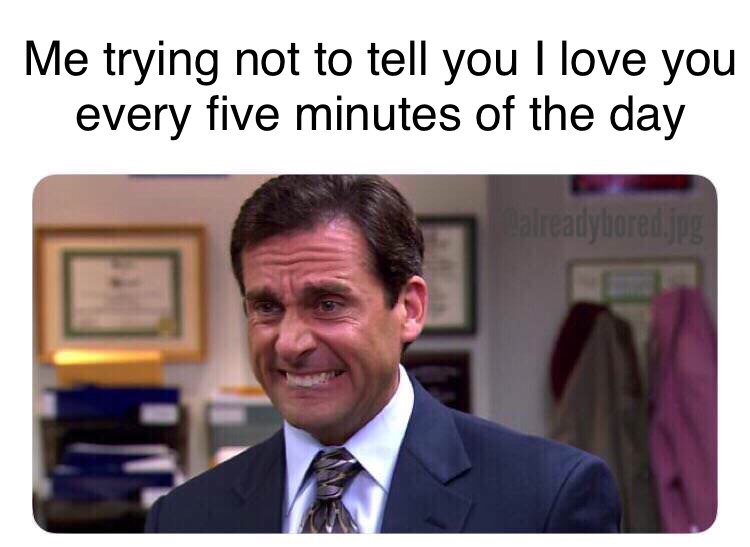 michael scott - Me trying not to tell you I love you every five minutes of the day