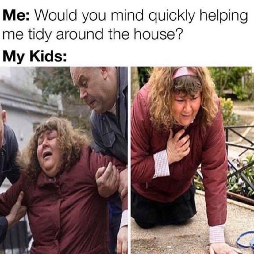 other peoples kids vs my kids meme - Me Would you mind quickly helping me tidy around the house? My Kids
