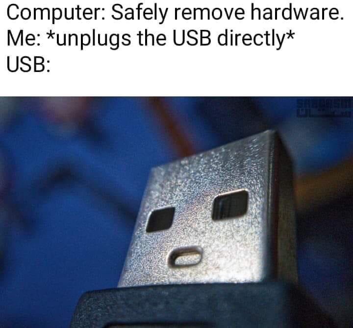 usb pikachu meme - Computer Safely remove hardware. Me unplugs the Usb directly Usb