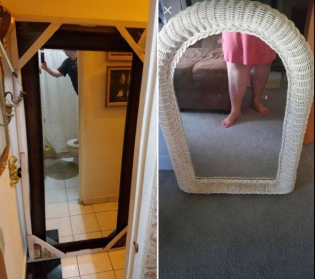funny people trying to sell mirrors