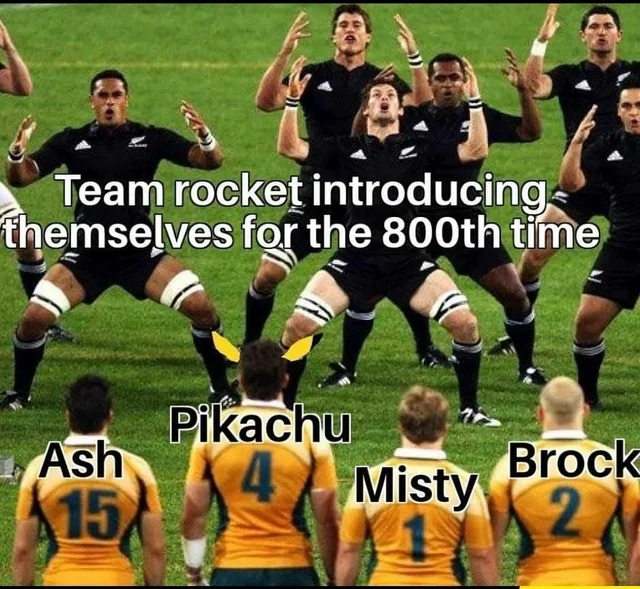 australia and new zealand rugby - Team rocket introducing themselves for the 800th time 4Ash Pkachu Misty Brock