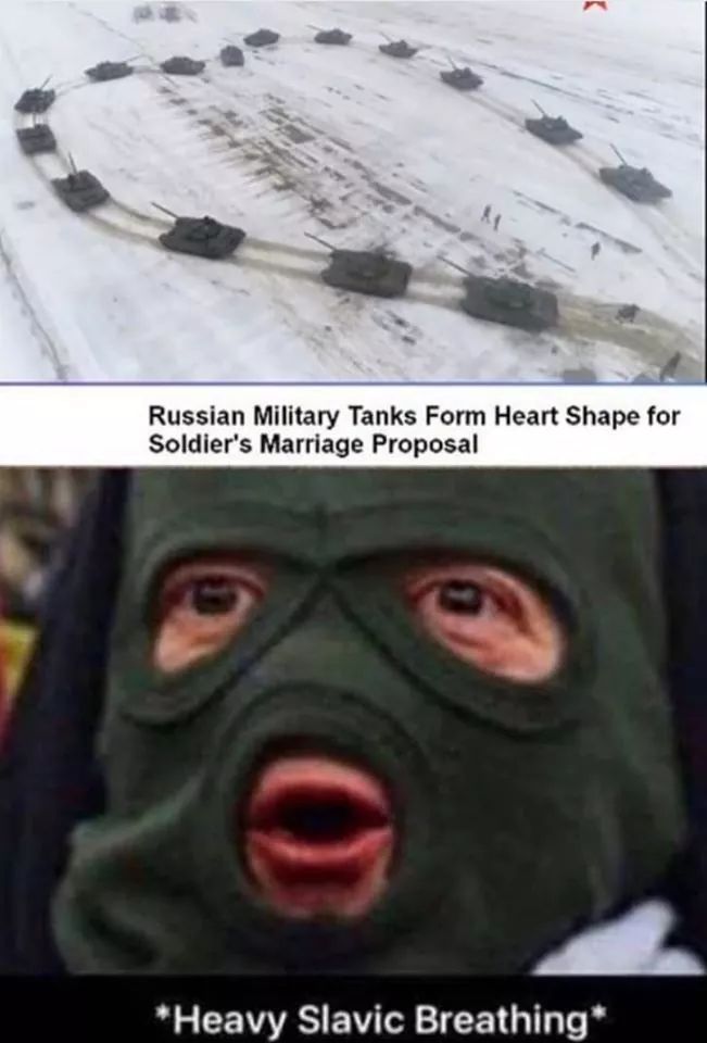 heavy slavic breathing - Russian Military Tanks Form Heart Shape for Soldie...