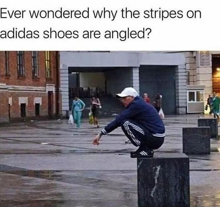 stripes on adidas shoes angled - Ever wondered why the stripes on adidas shoes are angled?