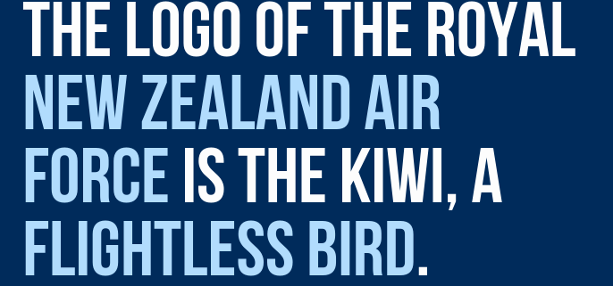 epic facts - The Logo Of The Royal New Zealand Air Force Is The Kiwi, A Flightless Bird.
