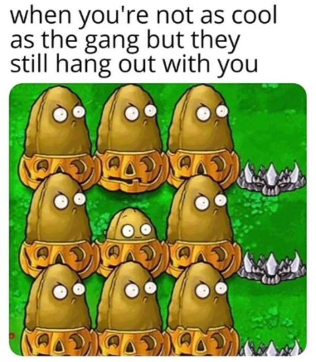 funny gaming memes - plants vs zombies - when you're not as cool as the gang but they still hang out with you 5