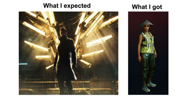 funny video game memes - Deus Ex: Mankind Divided - What I expected What I got