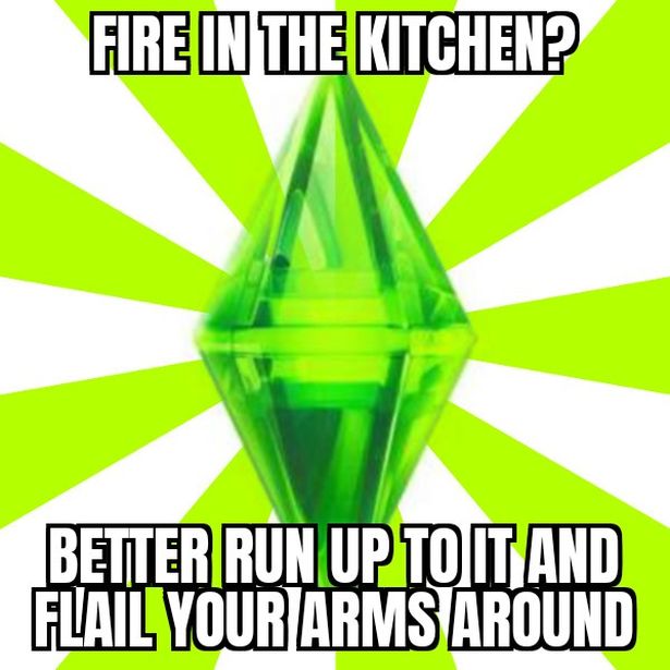 funny video game memes - Fire In The Kitchen? Better Run Up To It And Flail Your Arms Around