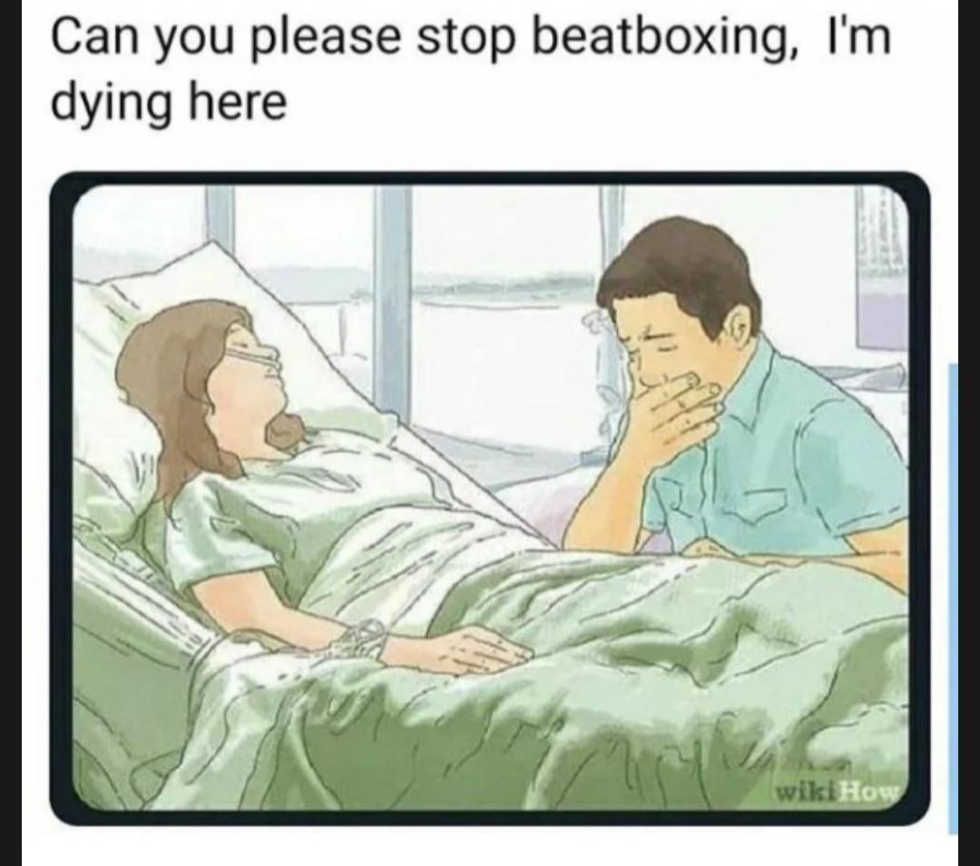 please stop doing beatbox im dying - Can you please stop beatboxing, I'm dying here wikiHow