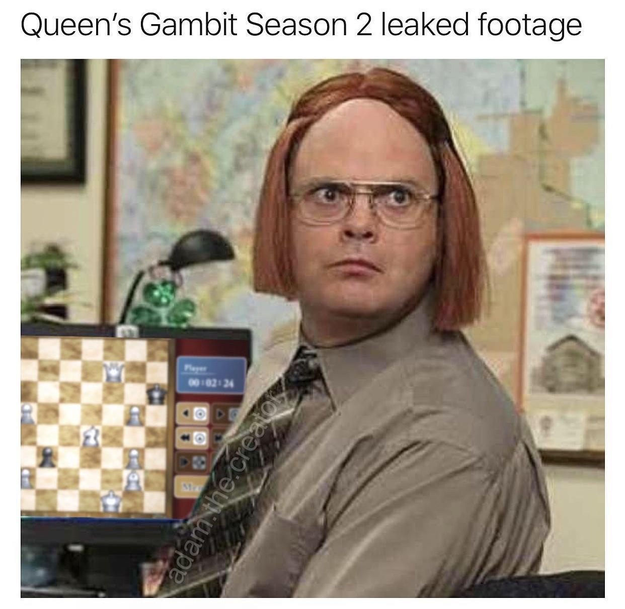 short hair meme dwight - Queen's Gambit Season 2 leaked footage There adam the.ch