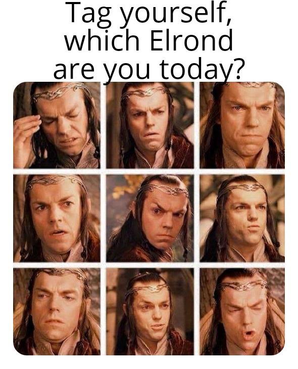 lotr pun - Tag yourself, which Elrond are you today?