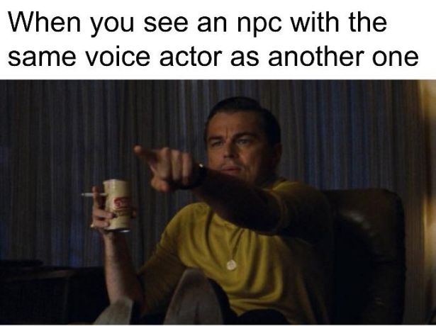 gaming memes - When you see an npc with the same voice actor as another one