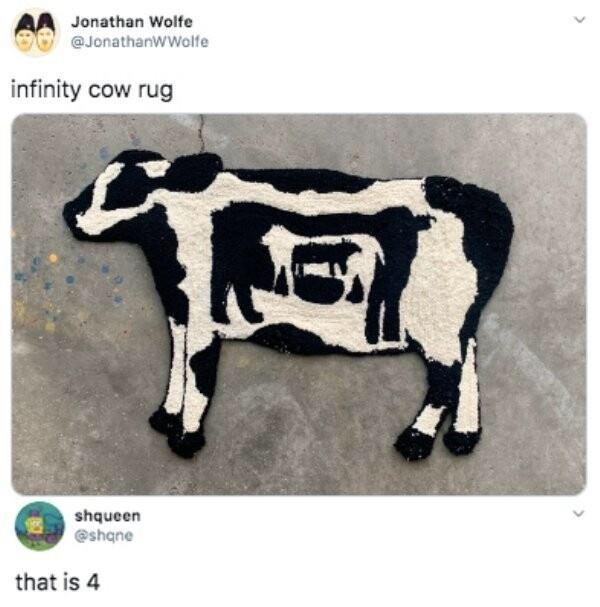 infinity cow rug - Jonathan Wolfe Wolfe infinity cow rug Le shqueen that is 4