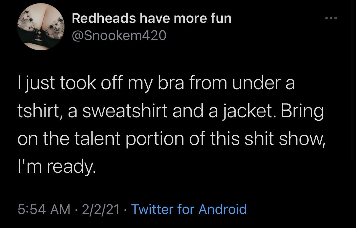 level up black men - Redheads have more fun I just took off my bra from under a tshirt, a sweatshirt and a jacket. Bring on the talent portion of this shit show, I'm ready. 2221 Twitter for Android