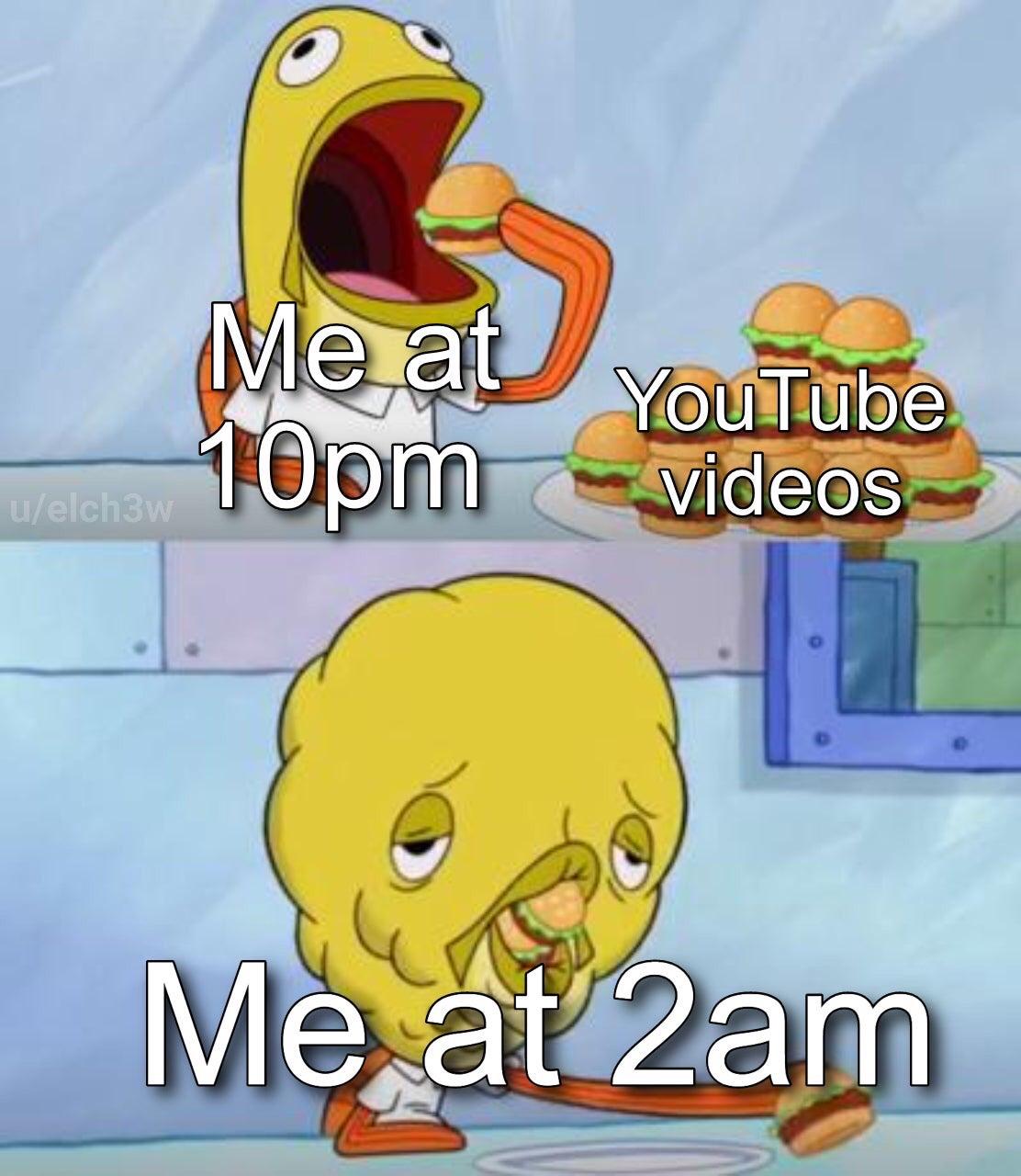 cartoon - Me at 10pm You Tube videos welch3w Me at 2am