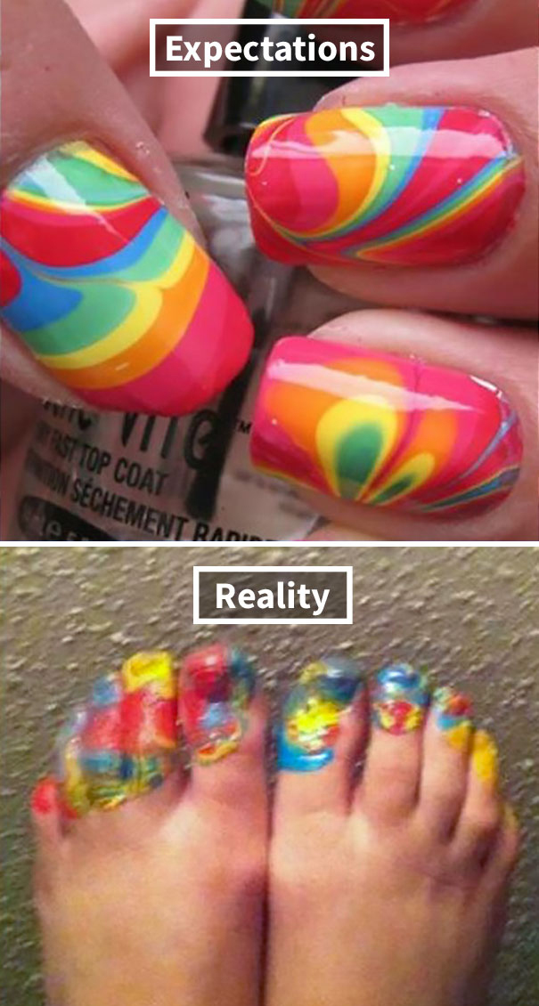 good expectations bad reality nailed it nails meme - On Schement Dan... Expectations Reality Rst Top Coat
