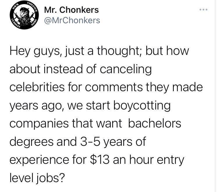god they don t like that milk - Iolence Sex Mr. Chonkers Noms Cuddles Hey guys, just a thought; but how about instead of canceling celebrities for they made years ago, we start boycotting companies that want bachelors degrees and 35 years of experience fo