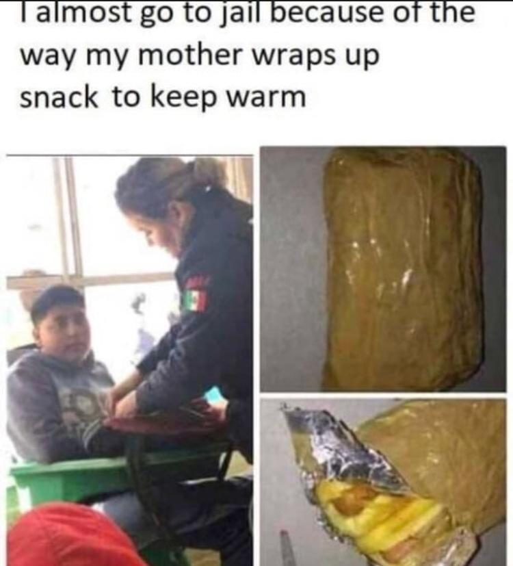 crappy design - Talmost go to jail because of the way my mother wraps up snack to keep warm