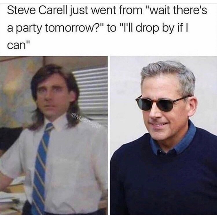 steve carell shaking hands meme generator - Steve Carell just went from "wait there's a party tomorrow?" to "I'll drop by if I can"