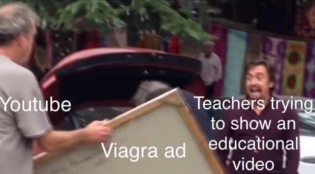 funny gaming memes - photo caption - Youtube Teachers trying to show an Viagra ad educational video