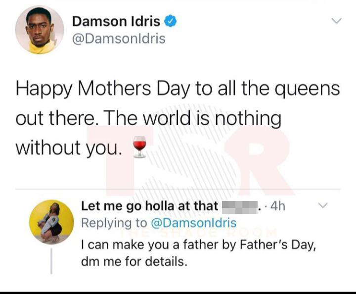 something special - Damson Idris Happy Mothers Day to all the queens out there. The world is nothing without you. Let me go holla at that ..4h I can make you a father by Father's Day, dm me for details.