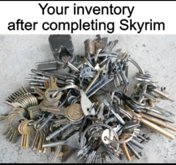 funny gaming memes - metal - Your inventory after completing Skyrim