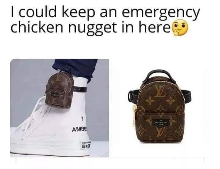 shoe - I could keep an emergency chicken nugget in here V 7 Ambu Com